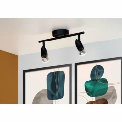 Luminaires Lucide Plafonnier Lucide CARO Noir, 2 lumières* Spots Et Projecteurs
