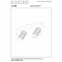 Luminaires Lucide Plafonnier Lucide CLUBS Blanc, 2 lumières* Spots Et Projecteurs