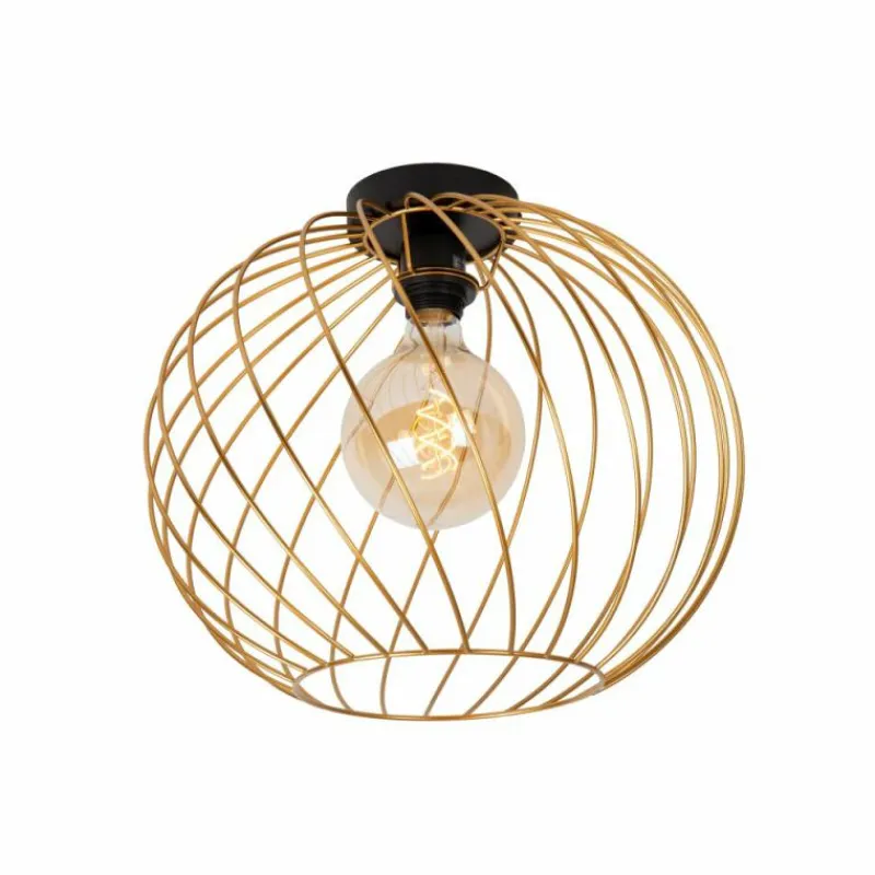 Lampes Dorées-Luminaires Lucide Plafonnier Lucide DANZA Or, Laiton, Noir, 1 lumière