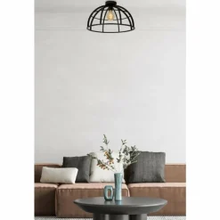 Lampes Industrielles-Luminaires Lucide Plafonnier Lucide DIKRA Noir, 1 lumière