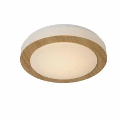 Lampes En Bois-Luminaires Lucide Plafonnier Lucide DIMY LED Bois foncé, 1 lumière