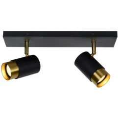 Lampes Dorées-Luminaires Lucide Plafonnier Lucide FLORIS Or, Laiton, Noir, 2 lumières