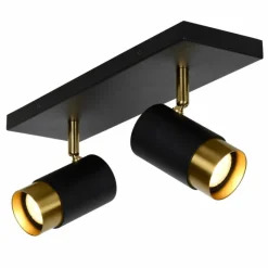 Lampes Dorées-Luminaires Lucide Plafonnier Lucide FLORIS Or, Laiton, Noir, 2 lumières