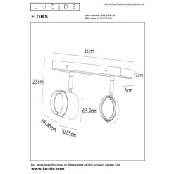 Lampes Dorées-Luminaires Lucide Plafonnier Lucide FLORIS Or, Laiton, Noir, 2 lumières