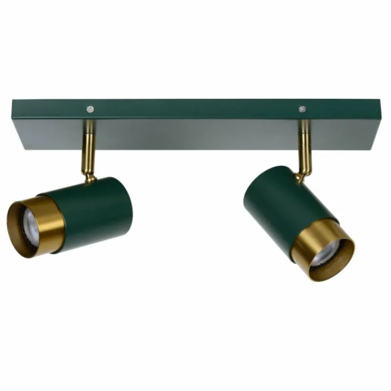 Lampes Dorées-Luminaires Lucide Plafonnier Lucide FLORIS Or, Vert, Laiton, 2 lumières