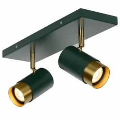 Lampes Dorées-Luminaires Lucide Plafonnier Lucide FLORIS Or, Vert, Laiton, 2 lumières