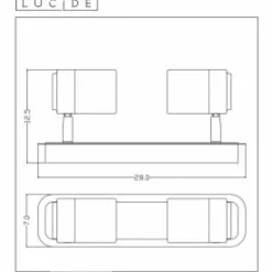 Lampes Industrielles-Luminaires Lucide Plafonnier Lucide LENNERT LED Chrome, 2 lumières