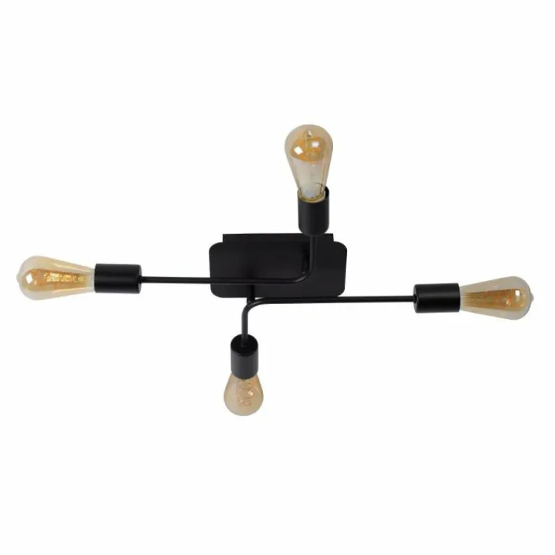 Lampes Vintages & Rétros-Luminaires Lucide Plafonnier Lucide LESTER Noir, 4 lumières