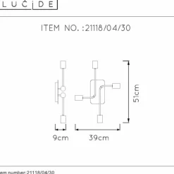 Lampes Vintages & Rétros-Luminaires Lucide Plafonnier Lucide LESTER Noir, 4 lumières