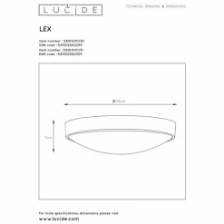 Luminaires Rustiques-Luminaires Lucide Plafonnier Lucide LEX Blanc, 1 lumière