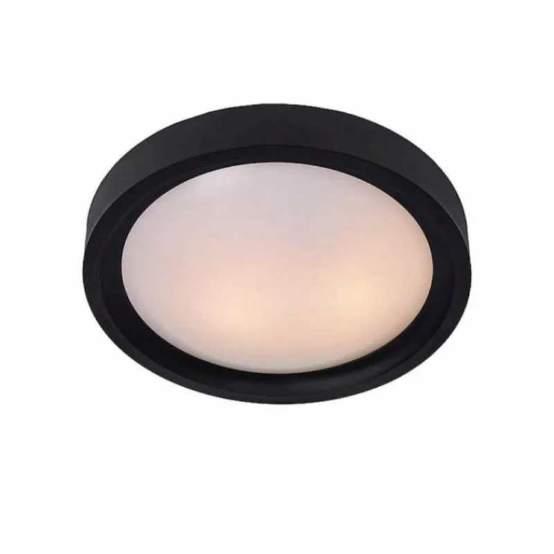 Luminaires Rustiques-Luminaires Lucide Plafonnier Lucide LEX Noir, 2 lumières