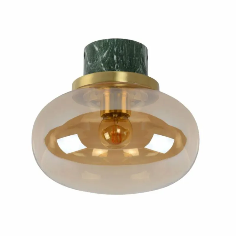 Luminaires Lucide Plafonnier Lucide LORENA Vert, Aspect marbre, 1 lumière