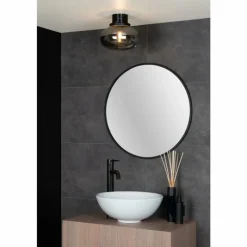 Luminaires Rustiques-Luminaires Lucide Plafonnier Lucide LORENA Aspect marbre, Noir, 1 lumière