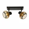 Lampes Dorées-Luminaires Lucide Plafonnier Lucide LUCAS Noir, 2 lumières