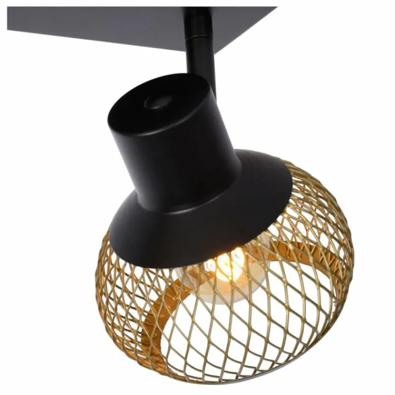 Lampes Dorées-Luminaires Lucide Plafonnier Lucide LUCAS Noir, 2 lumières
