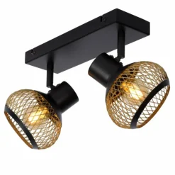 Lampes Dorées-Luminaires Lucide Plafonnier Lucide LUCAS Noir, 2 lumières
