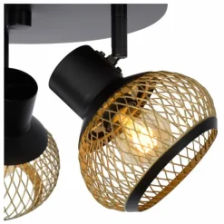 Lampes Dorées-Luminaires Lucide Plafonnier Lucide LUCAS Noir, 3 lumières