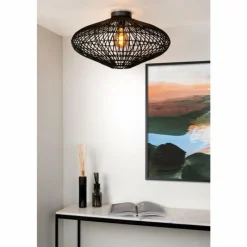 Style Boho-Chic-Luminaires Lucide Plafonnier Lucide MAGALI Noir, 1 lumière