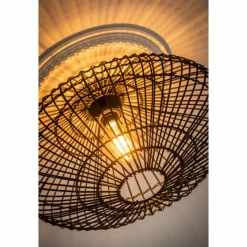 Style Boho-Chic-Luminaires Lucide Plafonnier Lucide MAGALI Noir, 1 lumière