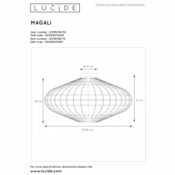 Style Boho-Chic-Luminaires Lucide Plafonnier Lucide MAGALI Noir, 1 lumière