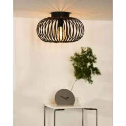 Lampes Vintages & Rétros-Luminaires Lucide Plafonnier Lucide MANUELA Noir, 1 lumière