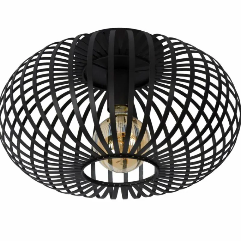 Lampes Vintages & Rétros-Luminaires Lucide Plafonnier Lucide MANUELA Noir, 1 lumière