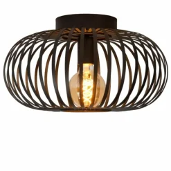 Lampes Vintages & Rétros-Luminaires Lucide Plafonnier Lucide MANUELA Noir, 1 lumière