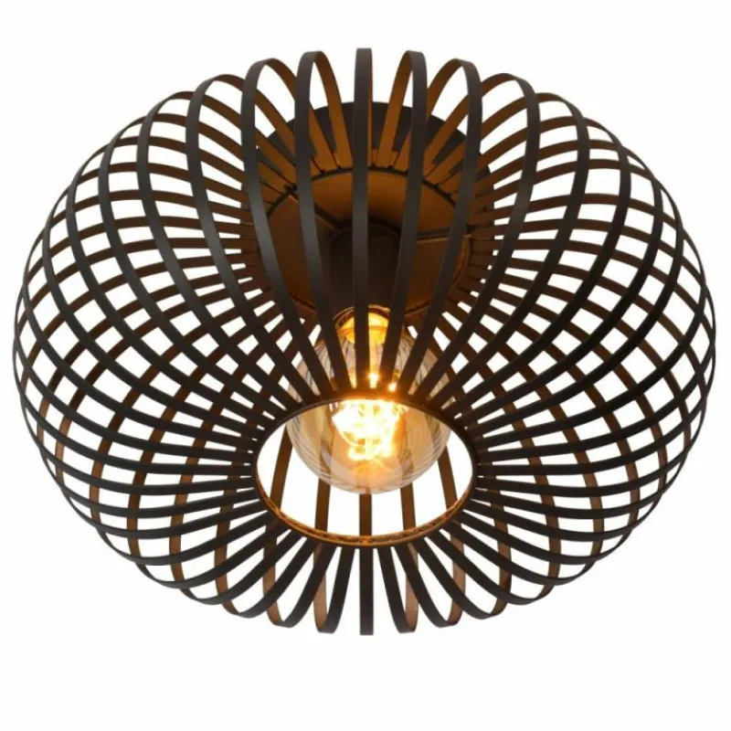 Lampes Vintages & Rétros-Luminaires Lucide Plafonnier Lucide MANUELA Noir, 1 lumière