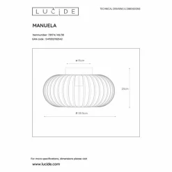 Lampes Vintages & Rétros-Luminaires Lucide Plafonnier Lucide MANUELA Noir, 1 lumière