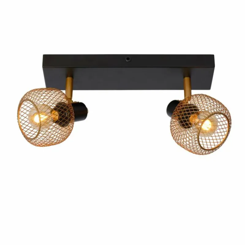 Lampes Dorées-Luminaires Lucide Plafonnier Lucide MAREN Or, Laiton, Noir, 2 lumières