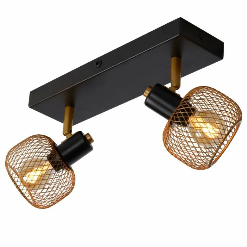 Lampes Dorées-Luminaires Lucide Plafonnier Lucide MAREN Or, Laiton, Noir, 2 lumières