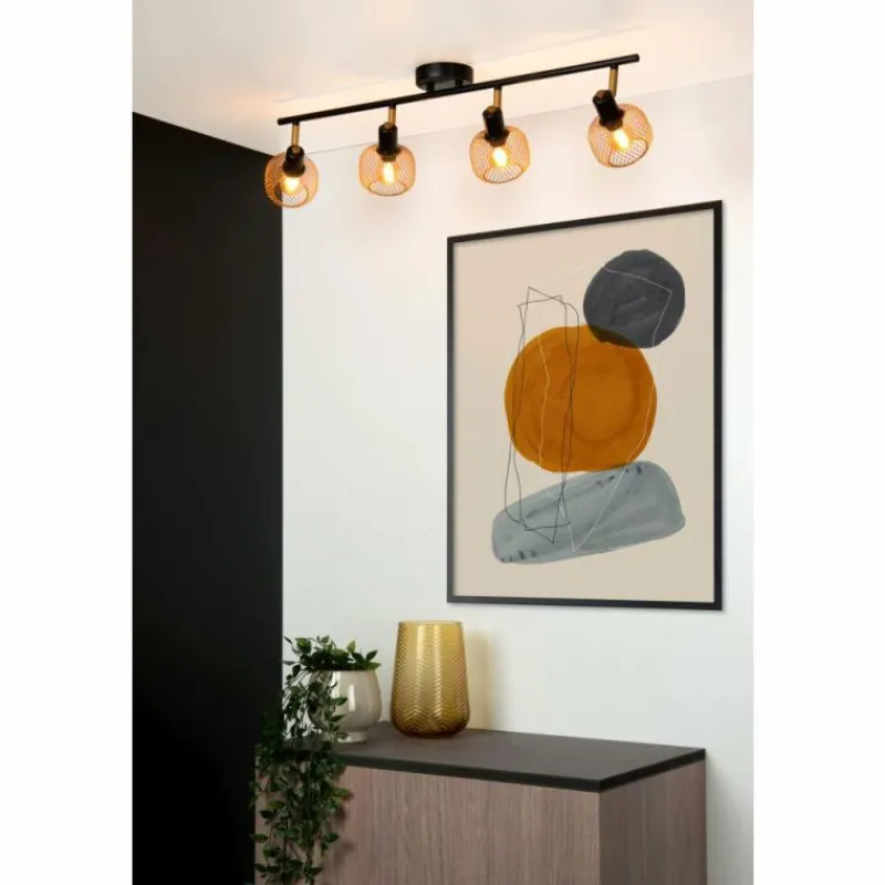 Lampes Dorées-Luminaires Lucide Plafonnier Lucide MAREN Or, Laiton, Noir, 4 lumières