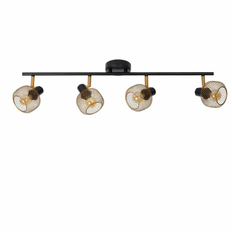 Lampes Dorées-Luminaires Lucide Plafonnier Lucide MAREN Or, Laiton, Noir, 4 lumières