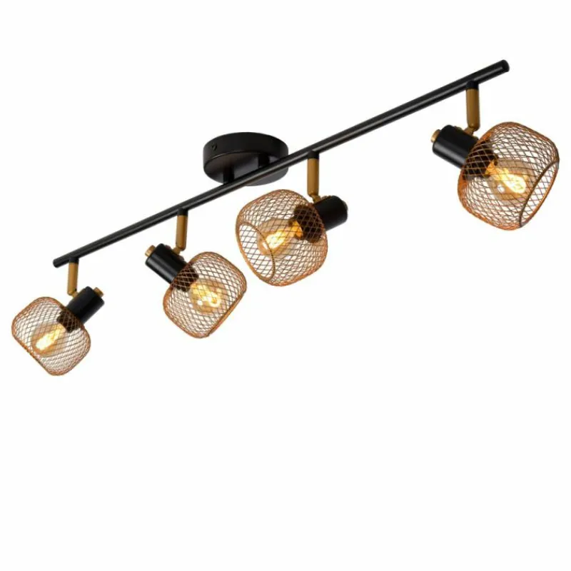 Lampes Dorées-Luminaires Lucide Plafonnier Lucide MAREN Or, Laiton, Noir, 4 lumières