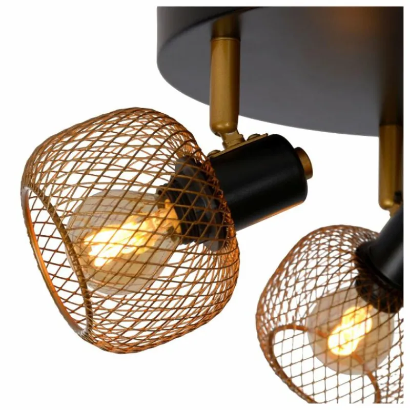 Lampes Dorées-Luminaires Lucide Plafonnier Lucide MAREN Or, Laiton, Noir, 3 lumières