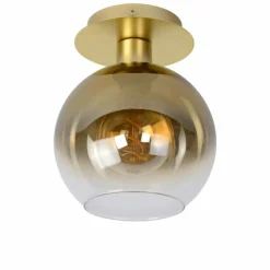 Suspension Verre Fumé-Luminaires Lucide Plafonnier Lucide MARIUS Laiton, 1 lumière