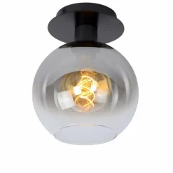 Suspension Verre Fumé-Luminaires Lucide Plafonnier Lucide MARIUS Noir, 1 lumière