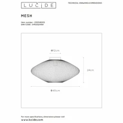 Lampes Dorées-Luminaires Lucide Plafonnier Lucide MESH Or, Laiton, 1 lumière