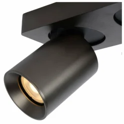 Luminaires Lucide Plafonnier Lucide NIGEL LED Acier inoxydable, Noir, 2 lumières* Spots Et Projecteurs