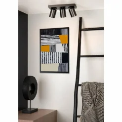 Luminaires Lucide Plafonnier Lucide NIGEL LED Acier inoxydable, Noir, 3 lumières* Éclairage Led