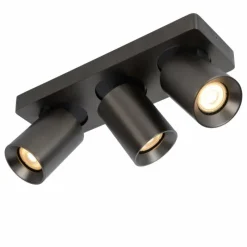 Luminaires Lucide Plafonnier Lucide NIGEL LED Acier inoxydable, Noir, 3 lumières* Éclairage Led