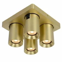 Lampes Dorées-Luminaires Lucide Plafonnier Lucide NIGEL LED Or, Laiton, 4 lumières