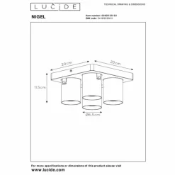 Lampes Dorées-Luminaires Lucide Plafonnier Lucide NIGEL LED Or, Laiton, 4 lumières