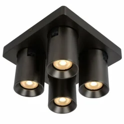 Luminaires Lucide Plafonnier Lucide NIGEL LED Acier inoxydable, Noir, 4 lumières* Éclairage Led