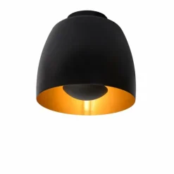 Luminaires Rustiques-Luminaires Lucide Plafonnier Lucide NOLAN Noir, 1 lumière