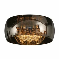 Suspension Verre Fumé-Luminaires Lucide Plafonnier Lucide PEARL Chrome, 6 lumières