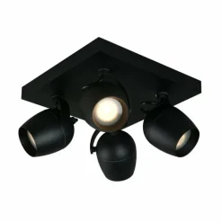 Luminaires Lucide Plafonnier Lucide PRESTON Noir, 4 lumières* Spots Et Projecteurs