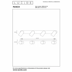 Luminaires Lucide Plafonnier Lucide PUNCH Noir, 4 lumières* Spots Et Projecteurs