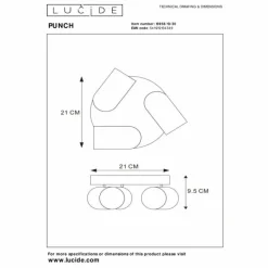Luminaires Lucide Plafonnier Lucide PUNCH Noir, 3 lumières* Spots Et Projecteurs