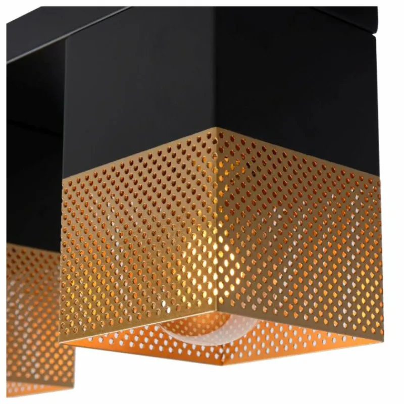 Lampes Dorées-Luminaires Lucide Plafonnier Lucide RENATE Noir, 2 lumières